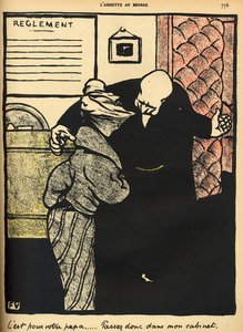 Un homme digne introduit une jeune femme dans son bureau, de 